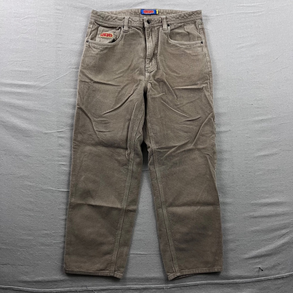 Empyre Relax Corduroy Pants Mens 33 Tan Khaki Wide Wale Skate Streetwear